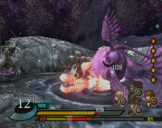 Enemies in VP2 are made up of several body parts - this attack made contact with the gryphon's legs.